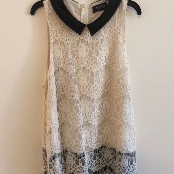 ASTR Lace sleeveless shift size M blk/cream - Picture 7 of 7